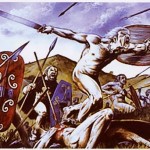 Ímpetu del guerrero celta en reconstrucción artística de la batalla de Telamón.